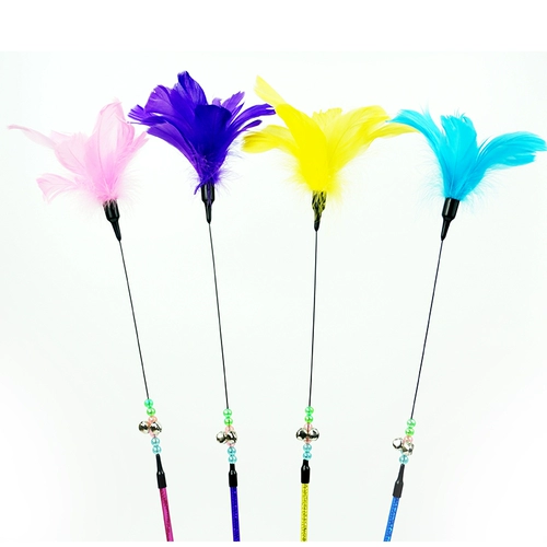 Bell Feather Long Pole дразнить кошачьи палочка милая кошачья кошачья игрушка кота в котят