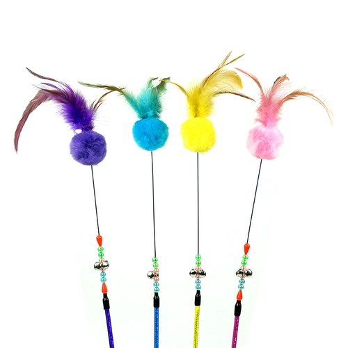 Bell Feather Long Pole дразнить кошачьи палочка милая кошачья кошачья игрушка кота в котят