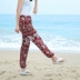 Mùa hè kem chống nắng bãi biển quần kích thước lớn lỏng nhân tạo bông lụa hậu cung quần phụ nữ đèn lồng quần cà rốt quần bông quần quần jean nữ đẹp Quần Harem