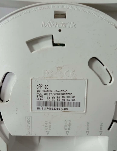 Обернуть Mikrotik Cap AC 48VPOE Wired Gigabit Wireless 1200M Двойной беспроводной AP без базы