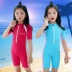 Trẻ em đào tạo chuyên nghiệp đồ bơi ngắn tay năm- điểm bơi thân kem chống nắng dính liền chàng trai cô gái lớn trẻ em nổi lặn phù hợp với bikini cho bé gái Bộ đồ bơi của Kid
