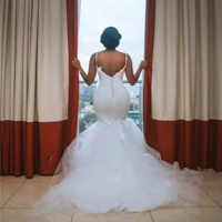 NE201 Modest African Plus Size Wedding Dresses 2022 Mermaid