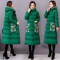 Phiên bản Hàn Quốc của bộ đồ cotton boho mùa đông thoải mái cho phụ nữ tay dài dài phần dày ấm áp thời trang ấm áp đơn giản áo khoác cotton OL - Quần áo độn bông thể thao áo phao nữ dáng dài