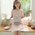 Hàn quốc phiên bản của nightdress ăn sinh viên tươi mùa hè cotton mùa hè ngắn tay áo lỏng phụ nữ mang thai cho con bú nữ đồ ngủ có thể được đeo