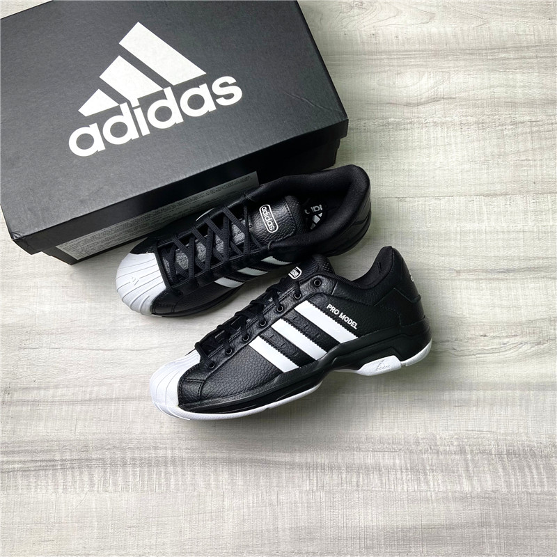 Adidas Pro Model 2G Lowç·å­å¤å¤ç»å¸ä¸æ¡çº¹è´å£³å¤´ç¯®çéFX4980-æ·å®ç½