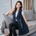 Chất béo MM thời trang kích thước lớn nữ vest nữ 2018 new denim vest mùa xuân và mùa thu mới dài vest áo khoác thời trang nữ cao cấp Áo vest