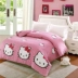 Phim hoạt hình bông cotton đơn kt mèo hellokitty da báo chăn đơn mảnh 哆 một giấc mơ chăn bìa