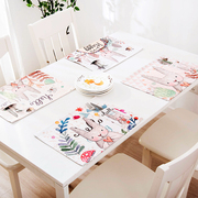 Phim hoạt hình thỏ pocket creative bảng pad cotton linen nghệ thuật bàn cà phê cách nhiệt coaster nhỏ tươi bữa ăn tấm vải đệm