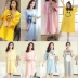 Bông đồ ngủ phụ nữ mùa hè Hàn Quốc sinh viên tươi dễ thương lỏng ngọt ngào tay áo ngắn có thể được đeo bên ngoài nightdress nữ mùa hè