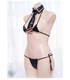 一 仨 Ác quỷ bikini ba điểm có in hình cổ áo giả cà vạt cosplay phù hợp với cô gái điên cosplay 18 Cosplay