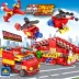 Tương thích với LEGO gạch phong cách quân sự lắp ráp đồ chơi trẻ em 16 trong 1 chính tả chèn tank pháo đồ chơi giáo dục đồ chơi cho bé 2 tuổi Khối xây dựng