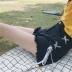 2018 mùa hè mới Hàn Quốc phiên bản của kích thước lớn 200 pound chất béo mm cao eo quần short denim phụ nữ lỏng lẻo mỏng rộng chân quần nóng quần jean lưng cao qua rốn Quần jean