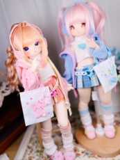 Одежда для кукол BJD （菜包猪肉铺）bjd4分熊妹熊蛋兔豆豆娃衣冬暖套装粉蓝cp OTHER