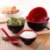 Melamine ramen bát màu đỏ và đen hai màu thêm bát dày bộ đồ ăn bát nhựa bát cay bát ăn liền bát giả sứ bát - Đồ ăn tối đĩa nhựa dùng 1 lần Đồ ăn tối