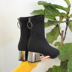 Booties nữ xuân 2019 mới dày với bốt Martin cao gót co giãn cao gót nhọn mũi nhọn boot nữ cổ cao Giày ống