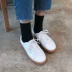 2018 Hàn Quốc phiên bản mới mùa thu của phụ nữ giày phổ biến tie nhỏ màu trắng giày nền tảng giày sinh viên hoang dã thấp để giúp giày thường phụ nữ
