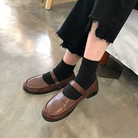 2018 mới của Hàn Quốc phiên bản của vòng đầu retro may chủ đề người Anh từ khóa nông miệng giày nhỏ nữ sinh viên thấp để giúp duy nhất giày giày louboutin