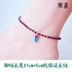 Bộ sưu tập lạnh tự nhiên của răng tím garnet vòng chân S925 trang sức bạc nữ lắc chân nữ phong thủy Vòng chân