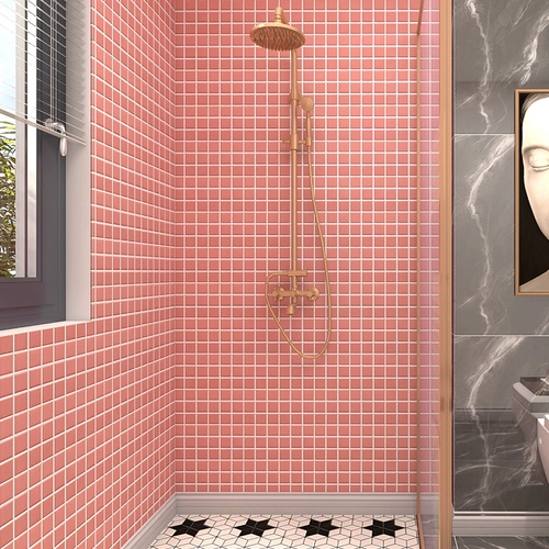 Простая и красочная керамическая мозаичная плитка кухня ванная комната розовая сеть красный ресторан темно -зеленый ванная настенная плитка пола