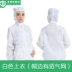 QCFH bụi quần áo có mũ trùm đầu chia bảo vệ quần áo chống tĩnh điện làm việc thực phẩm điện tử hàng đầu trắng xanh nam nữ quần áo