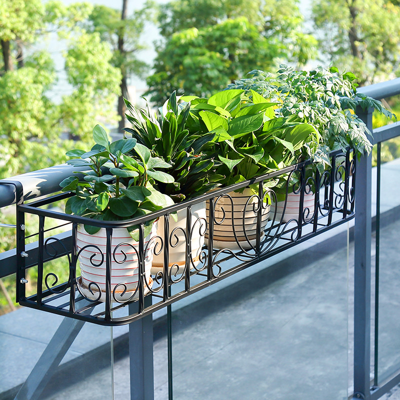 kệ trồng cây sân thượng Đơn giản lan can ban công hoa giá có giá để đồ treo tường gắn cửa sổ ngoài trời lan can sắt mọng nước lọ hoa giá đỡ kệ để hoa ban công kệ sắt ban công