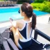 Phong cách châu Âu và Mỹ cổ cao kết hợp tam giác eo gợi cảm nữ hoàng eo bikini màu sắc phù hợp với áo tắm mùa xuân nóng bỏng bảo thủ - Bikinis đồ bơi cho người béo bụng Bikinis