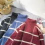 Áo len cổ cao mùa đông cho nam mặc áo kẻ sọc buông thả thanh niên phiên bản Hàn Quốc áo len thổ cẩm