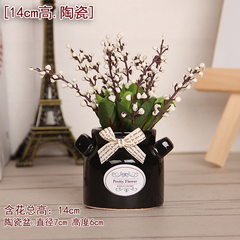 Black bottle & white milk bottleshop office Showcase decorate simulation Potted plants Small ornament Green plants artificial flower Botany a living room simulation flowers and plants