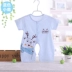 Bé bông ngắn tay jumpsuit siêu mềm siêu mỏng cotton bé sơ sinh sơ sinh 裆 裆 quần áo đồ ngủ haber 0-2 bộ body bé gái đáng yêu Áo liền quần