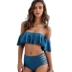 Châu Âu và Hoa Kỳ mới áo tắm chia tách xù ống hàng đầu từ vai rắn màu bikini áo tắm retro bikini eo cao - Bikinis đồ bơi nữ cao cấp Bikinis