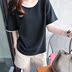 Mùa hè mới Han Fan thời trang tính khí áo sơ mi nữ đơn giản slim đồ ngủ lỏng kích thước lớn ngắn tay T-Shirt dịch vụ nhà Pyjama