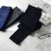 Phiên bản mới của Hàn Quốc cao eo 9 điểm quần jeans nữ mùa thu màu đen mỏng mỏng bó sát size lớn chân nhỏ bút chì đầm nữ Cộng với kích thước quần áo