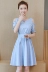Váy lệch vai nữ hè 2019 mới Hồng Kông nếm retro vòng eo nhỏ khí chất giảm béo một chiếc váy chữ - A-Line Váy