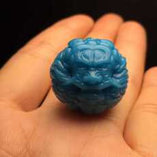 Ювелирные камни 【 松石·龙珠】 【规格】23mm 【重量】15.3克