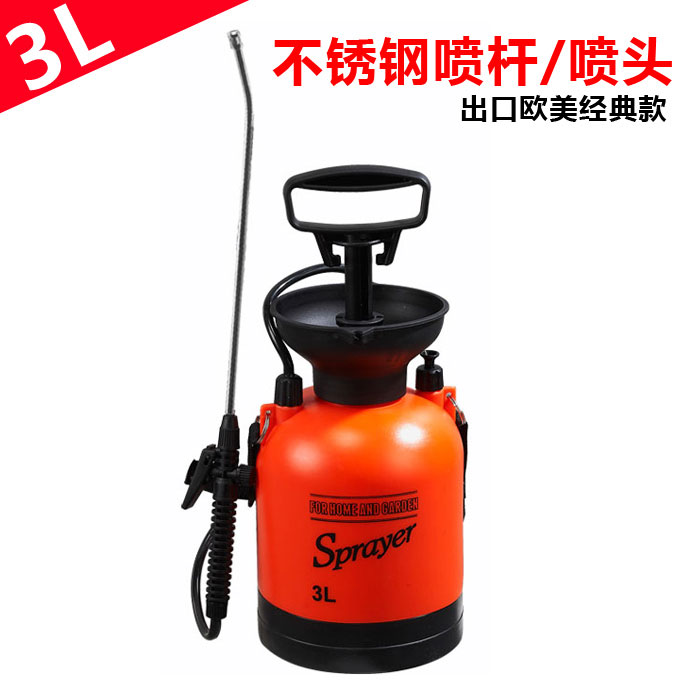 3L Stainless Steel RodMarket licensing 3 rise gardening school household Spout small-scale Manual Sprayer Insecticidal disinfect Watering Watering can