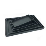 Черный поддон прямоугольный пластиковый коммерческий отель гостевой комната чайная чашка поддона столовая фаст -фуд Анти -слайдного дерева поддон