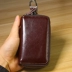 Da hộ gia đình dung lượng lớn túi khóa đôi hàng móc chìa khóa đa chức năng gói thẻ một gói đơn giản thắt lưng treo - Trường hợp chính