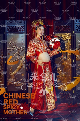 Ретро одежда для беременных подходит для фотосессий, китайский стиль, дракон и феникс