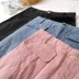Angel Women Spring Mới Hàn Quốc Eo cao Màu rắn hoang dã Váy denim ngọt ngào Váy ngắn 48696 - Cộng với kích thước quần áo các kiểu áo sơ mi nữ ngắn tay đẹp Cộng với kích thước quần áo