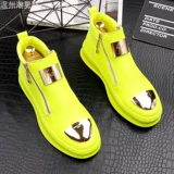 Martens, трендовые кроссовки с молнией, белая повседневная обувь для отдыха на скрытом каблуке, короткие сапоги, европейский стиль