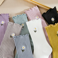 Tide, носки, хлопковые весенние тонкие милые японские гольфы в форме цветка, средней длины, в корейском стиле