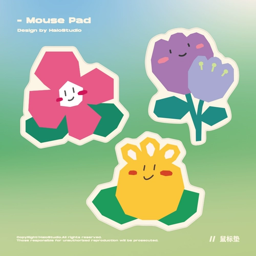 Halostudio Оригинальная тканевая накладка для мыши пружины иллюстрация цветочной иллюстрации милая мышиная подушка бесплатная доставка