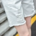 2018 thai sản quần quần short mùa hè lỏng bên ngoài mặc quần áo mùa hè phụ nữ mang thai dạ dày lift năm quần quần phụ nữ mang thai jeans