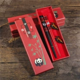 Китайская подарочная коробка, палочки для еды из натурального дерева, китайский стиль, панда, материал, подарок на день рождения