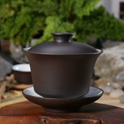 Zisha nắp bát Yi Sancai bát trà pha trà đặt ấm trà nắp bát trà chuẩn bị trà đặt bát trà dễ làm