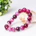 Mới Dzi Đính cườm Vòng tay mã não Hoa hồng đỏ Xanh tím Sọc Agate Handmade Bracelet Công ty Quà tặng Bán buôn