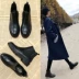 Giày nữ nhỏ 2018 Giày nữ mới mùa thu và mùa đông Phiên bản Hàn Quốc của giày bông tuyết đế bằng Chelsea Martin cộng với nhung