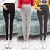 Quần legging bà bầu 2018 quần áo thu đông cộng với nhung dày cotton nâng bụng mùa đông mới mặc quần dài ấm áp quần áo bầu Phụ nữ mang thai quần / quần bụng