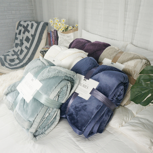 Mỹ sang trọng dày san hô fleece chăn ấm chăn lông cừu nap chăn giải trí chăn đôi chăn