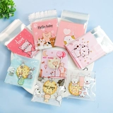 Мультфильм Self -Stick Back Packaging Self -Sealing Bag Quqi Biscuit Bag Сумка для закусочной сумки для конфетной сумки 7*7+3/100